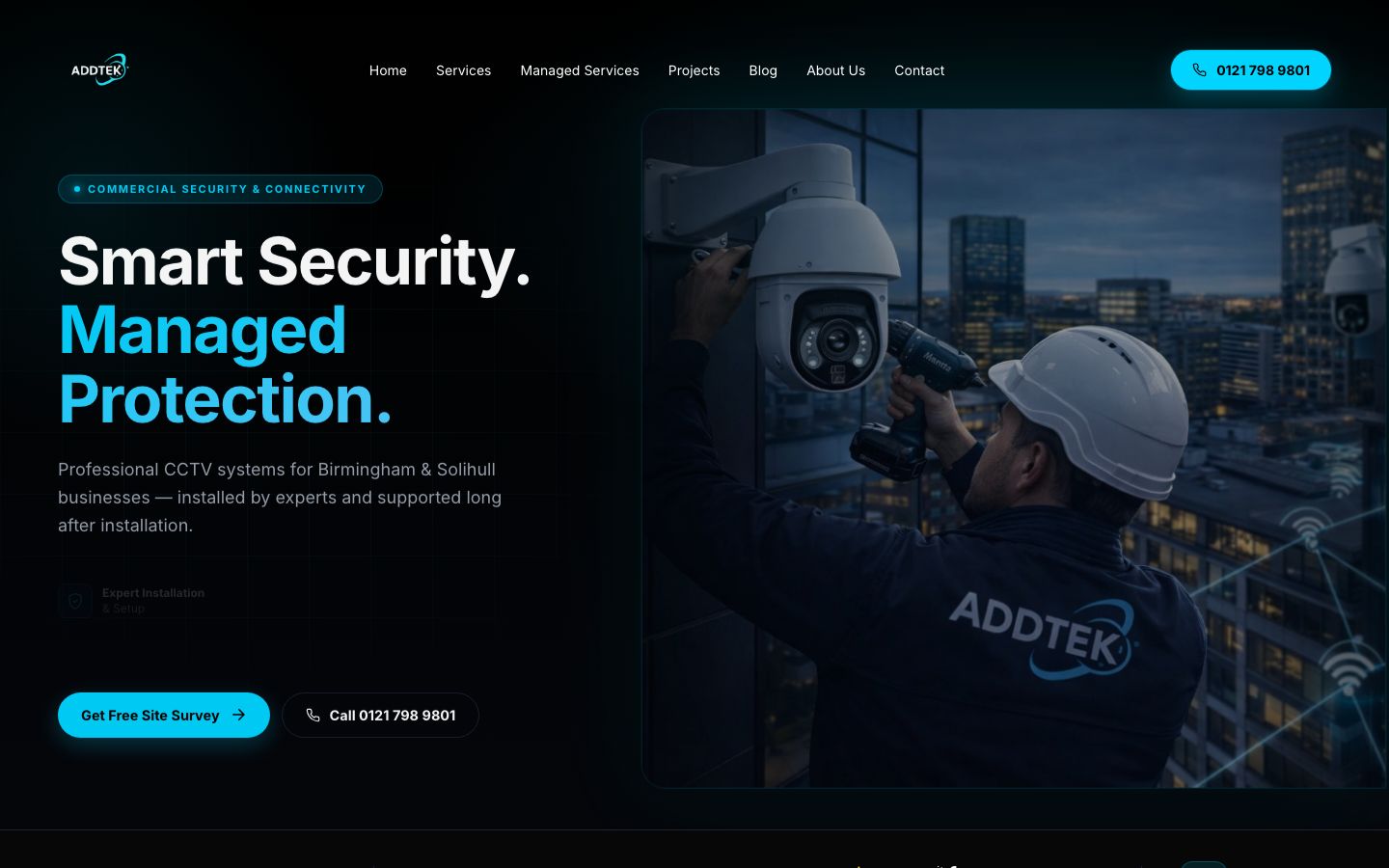 Addtek website designed and built by YWR Studio