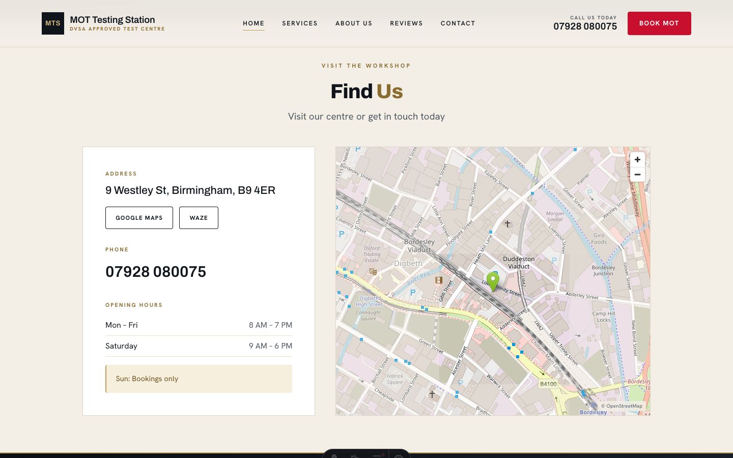 MOT Testing Station website — view 4