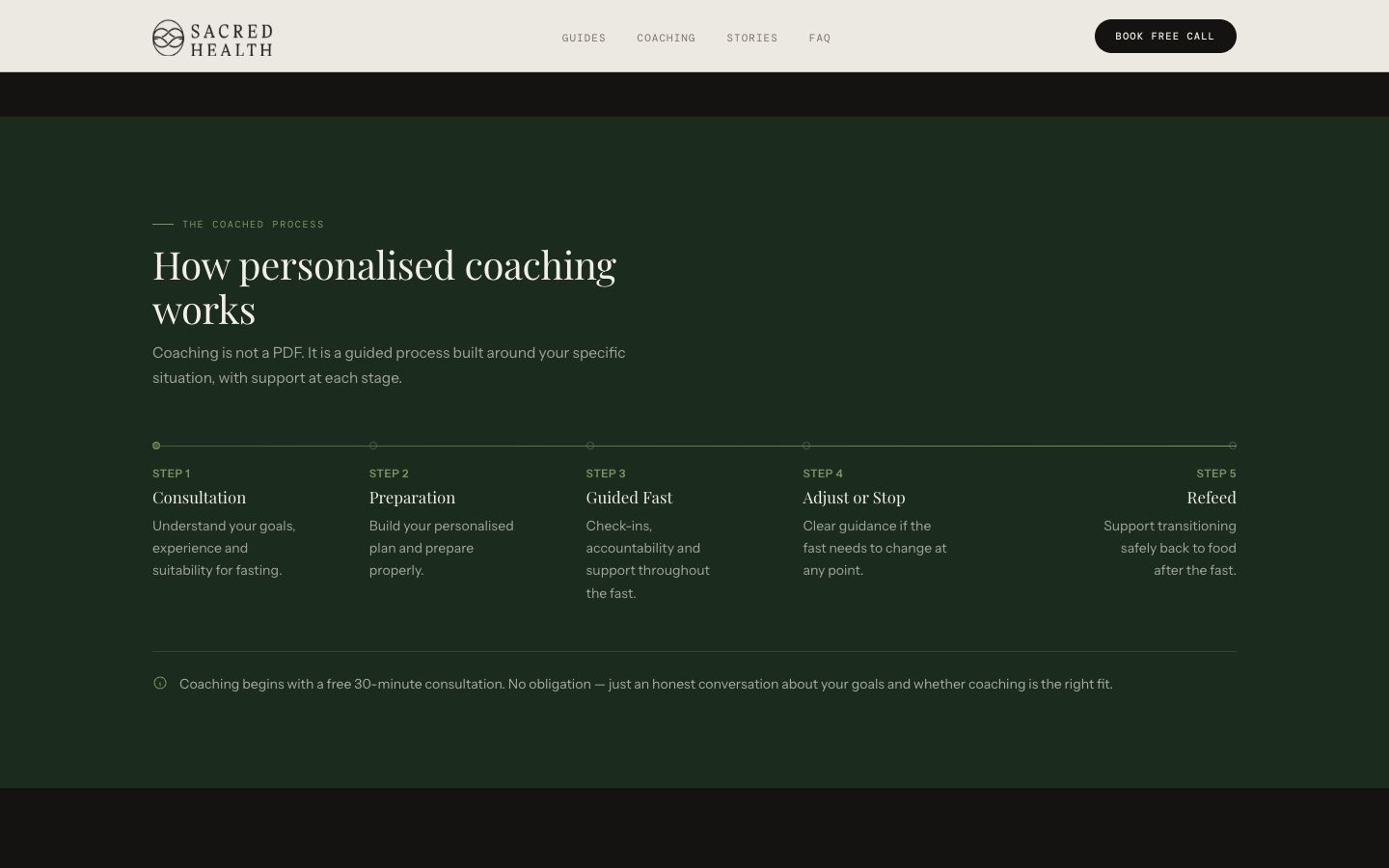 My Sacred Health website — view 4